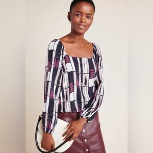 NWT Anthropologie Abstract Blouse